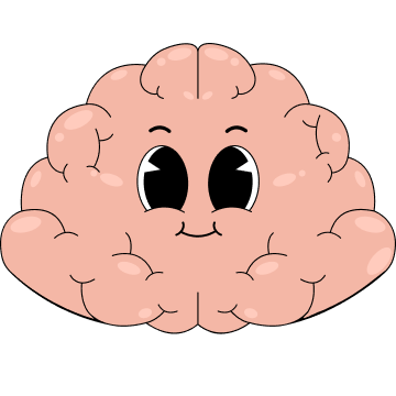 Calm smiling brain illustration